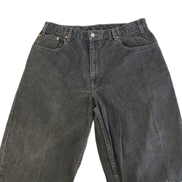 Vintage Y2K Levi’s 560 Black Denim Jeans Size 38x30 Loose Fit Tapered Leg - Picture 3 of 8